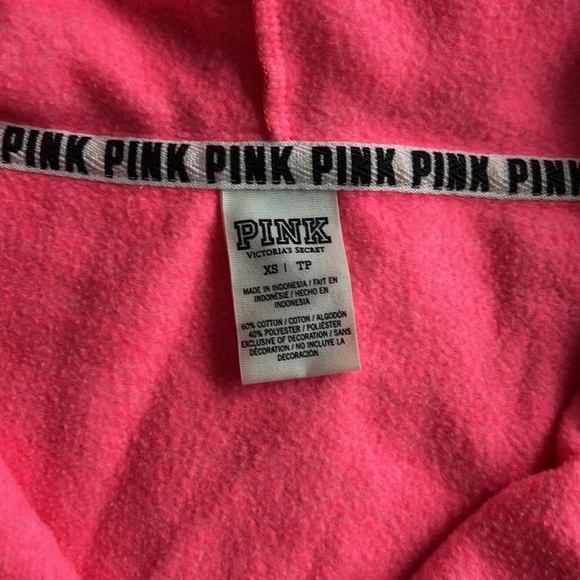 PINK Victorias Secret Half Zip Hoodie Love Size X Small Sport Stripe Junior Y2K - Picture 6 of 6